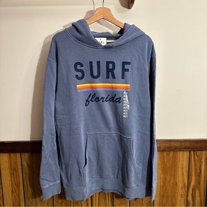 Curl Surf Florida Blue Hooded Sweatshirt L NWT
